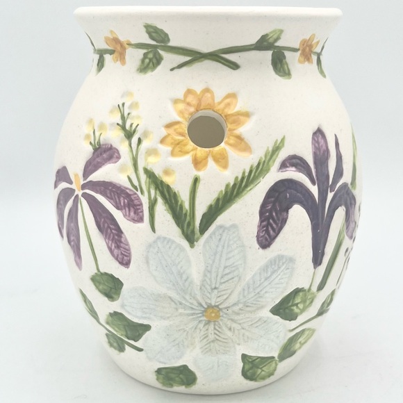 Village Candle Wildflowers Simmer Pot Wax Bar Melter Spring 5” EUC Embossed - Picture 2 of 6